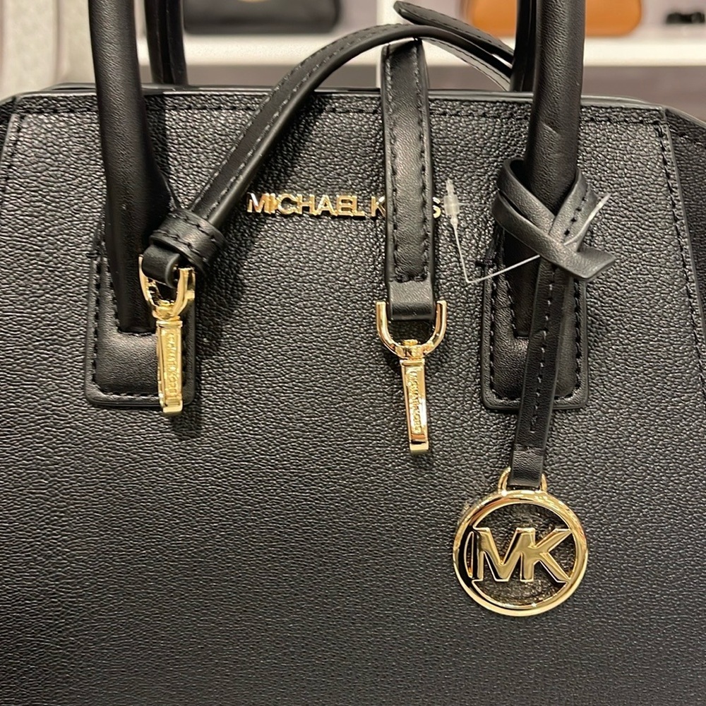 MICHAEL KORS
Avril Small Leather Top-Zip Satchel
COLOR: Black 
NWT - Picture 4 of 16